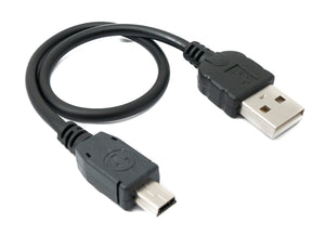 Câble SYSTEM-S USB 2.0 25 cm adaptateur mini B mâle vers type A mâle en noir