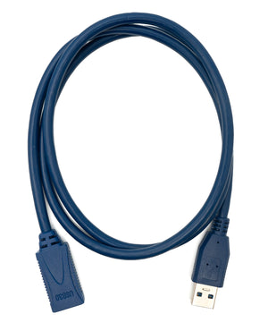 SYSTEM-S USB 3.0 cable 100 cm type A male to female adapter in blue