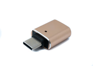 SYSTEM-S USB 3.1 Adapter Typ C Stecker zu 3.0 Buchse Kabel in Rosa Metallic