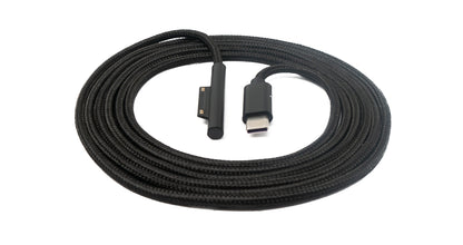 Cable USB 3.1 SYSTEM-S Cable de carga de 180 cm para Microsoft Surface trenzado en negro