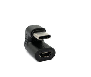 SYSTEM-S USB 3.1 U Giro Adaptador 180° tipo C cable angular macho a hembra en color negro