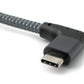 SYSTEM-S USB 3.1 Gen 2 Kabel 150 cm Typ C Stecker zu Stecker Winkel geflochten Adapter in Grau