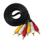 Cable SYSTEM-S Cinch 3 RCA de 1,5 m macho a macho, adaptador AV estéreo y compuesto, negro