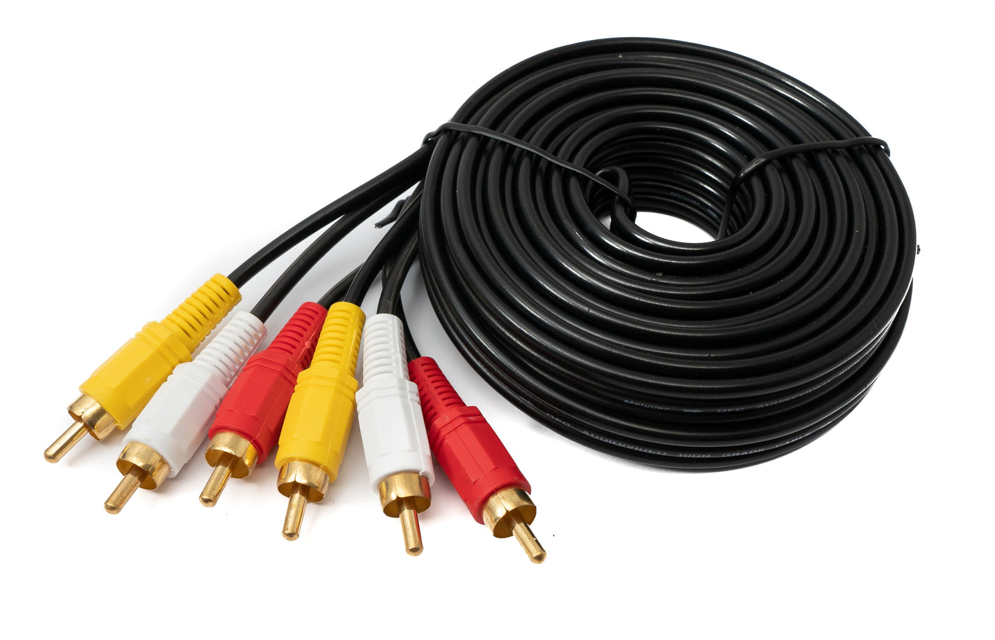 SYSTEM-S Cable Cinch 3 RCA 5 m Macho a Macho Adaptador AV Estéreo y Compuesto Negro