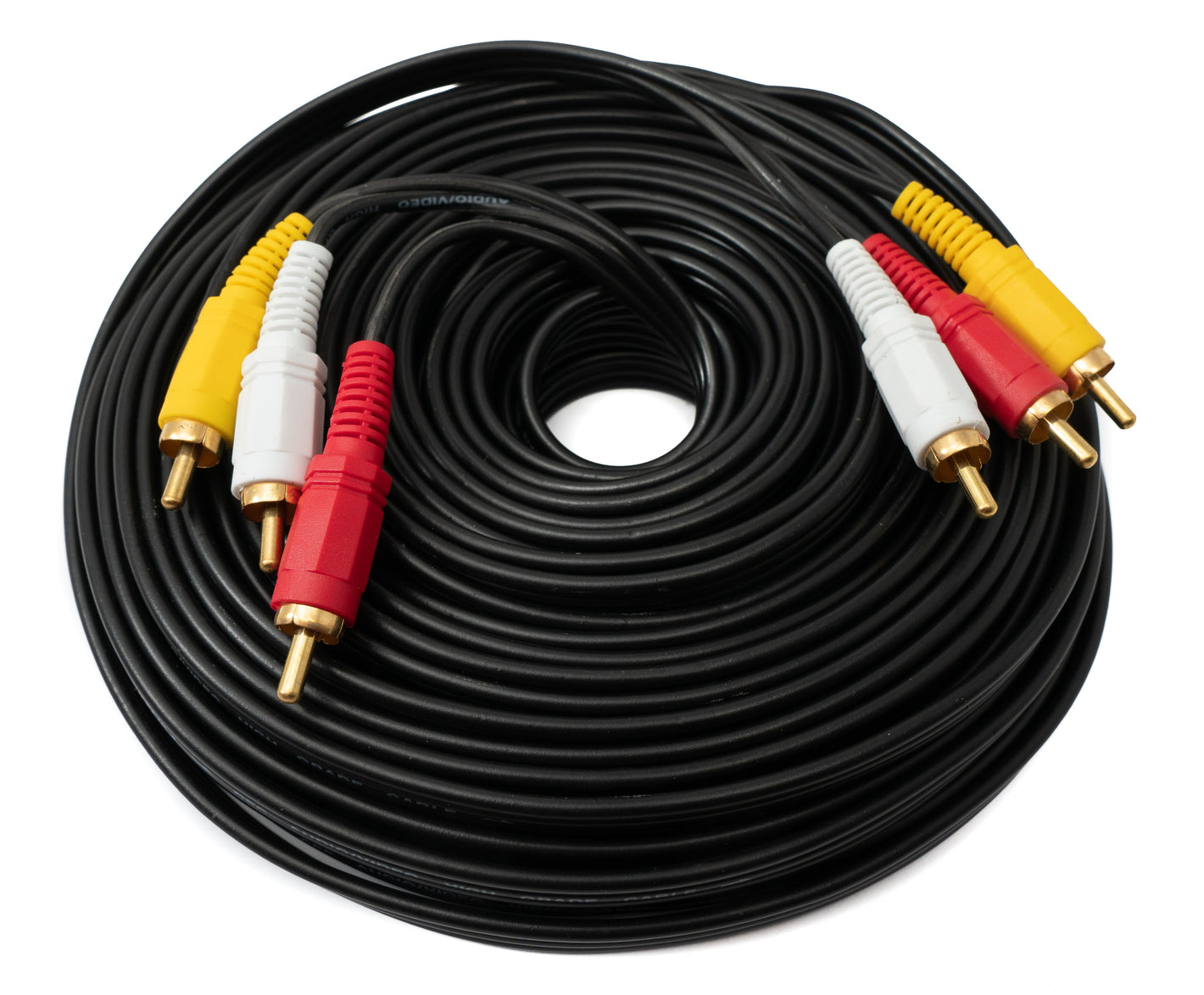 Câble SYSTEM-S Cinch 3 RCA 20 m mâle vers mâle adaptateur AV stéréo et composite noir