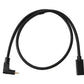 SYSTEM-S USB 3.1 Gen 2 Kabel 60 cm Typ C Stecker zu Buchse Winkel in Schwarz