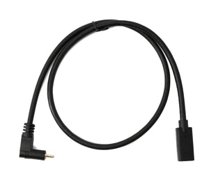 SYSTEM-S USB 3.1 Gen 2 cable 60 cm type C male to female angle adapter in black