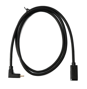 SYSTEM-S USB 3.1 Gen 2 Kabel 100 cm Typ C Stecker zu Buchse Winkel Adapter in Schwarz