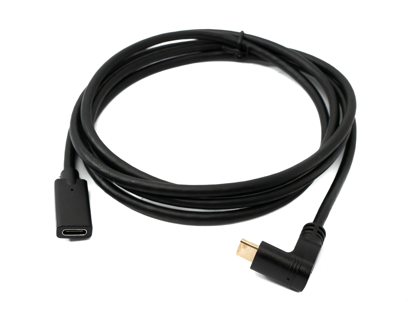 SYSTEM-S USB 3.1 Gen 2 Kabel 1,8 m Typ C Stecker zu Buchse Winkel Adapter in Schwarz