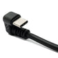 Cable USB 3.1 SYSTEM-S de 30 cm Tipo C macho a 2.0 Micro B hembra ángulo 180° en negro