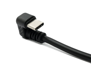 Cable USB 3.1 SYSTEM-S de 30 cm Tipo C macho a 2.0 Micro B hembra ángulo 180° en negro