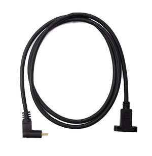 SYSTEM-S USB 3.1 Kabel 100 cm Typ C Stecker zu Buchse Schraube Winkel Adapter in Schwarz