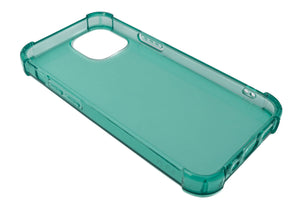 Funda protectora de silicona SYSTEM-S en funda transparente verde para iPhone 13 Mini