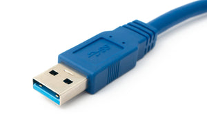 SYSTEM-S USB 3.0 Kabel 3 m Micro B Stecker zu Typ A Stecker Schraube Adapter in Blau